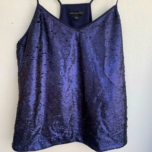 Navy blue banana republic sequin tank
